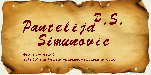 Pantelija Simunović vizit kartica